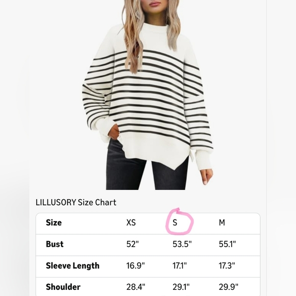 Oversized Crew Neck Women's Sweater Size S - Picture 2 of 3